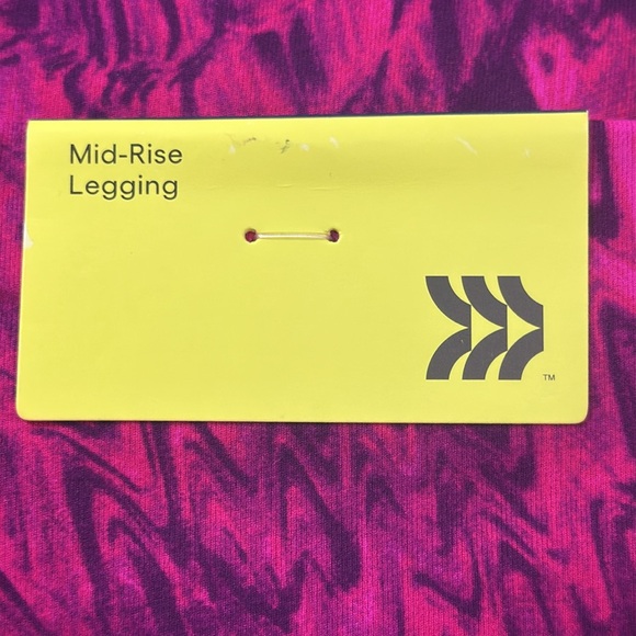 Girls Neon Pink Mid Rise Leggings All in Motion Purple Squiggles - Picture 7 of 9